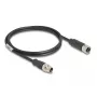Netwerkkabel DeLOCK M12-kabel X-gecodeerd 8-polig stekker naar bus Cat5e 1m zwart