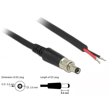 Stroomkabel DeLOCK 89908 zwart 0,95 m