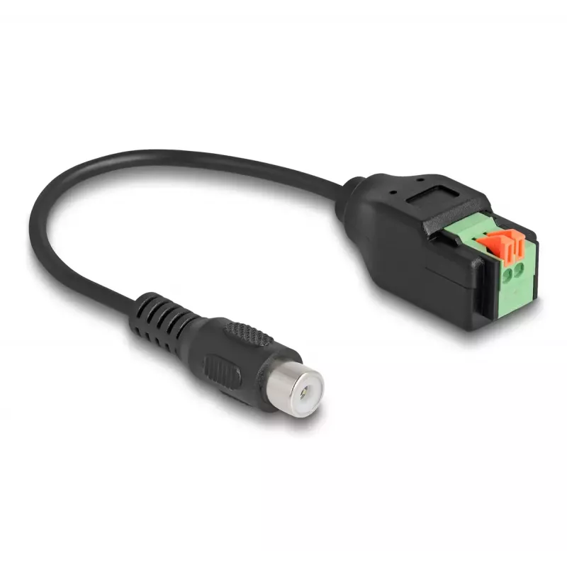 DeLOCK RCA-stekker naar klemmenstrook-adapter 15 cm 2-polig