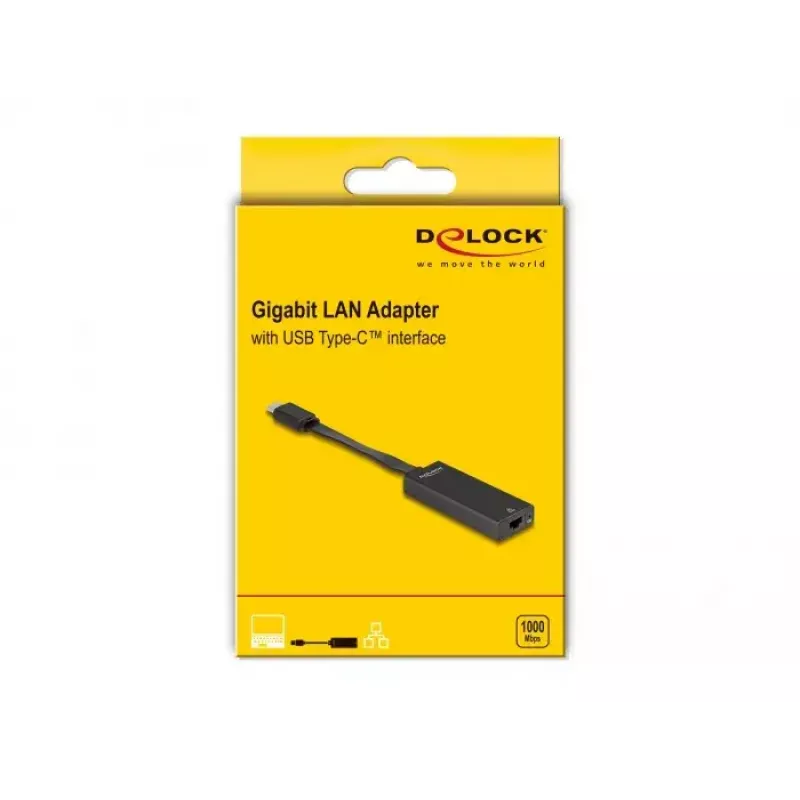 DeLOCK 66246 kabeladapter RJ-45 USB C zwart 0,09 m