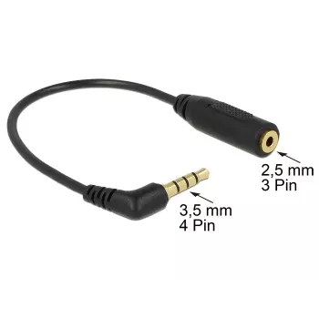 Audiokabel DeLOCK 0,175 m 3,5 mm/2,5 mm zwart