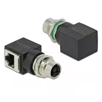 Kabel-genderchanger DeLOCK 66316 M12 RJ45 zwart