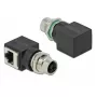 Kabel-genderchanger DeLOCK 66316 M12 RJ45 zwart