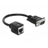 DeLOCK 63999 Seriële adapter, DB-9 male naar RJ-45 female, 20 cm, zwart
