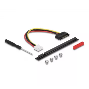 DeLOCK M.2 Key A+E naar PCIe x16 NVMe adapter afgehoekt met 20 cm kabel