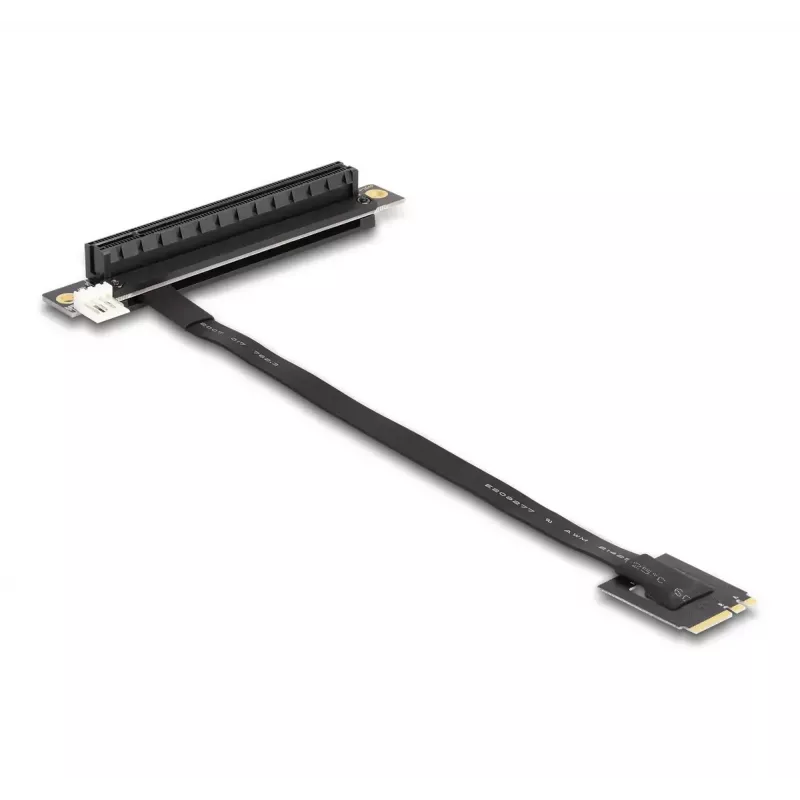 DeLOCK M.2 Key A+E naar PCIe x16 NVMe adapter afgehoekt met 20 cm kabel