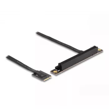DeLOCK M.2 Key A+E naar PCIe x16 NVMe adapter afgehoekt met 20 cm kabel