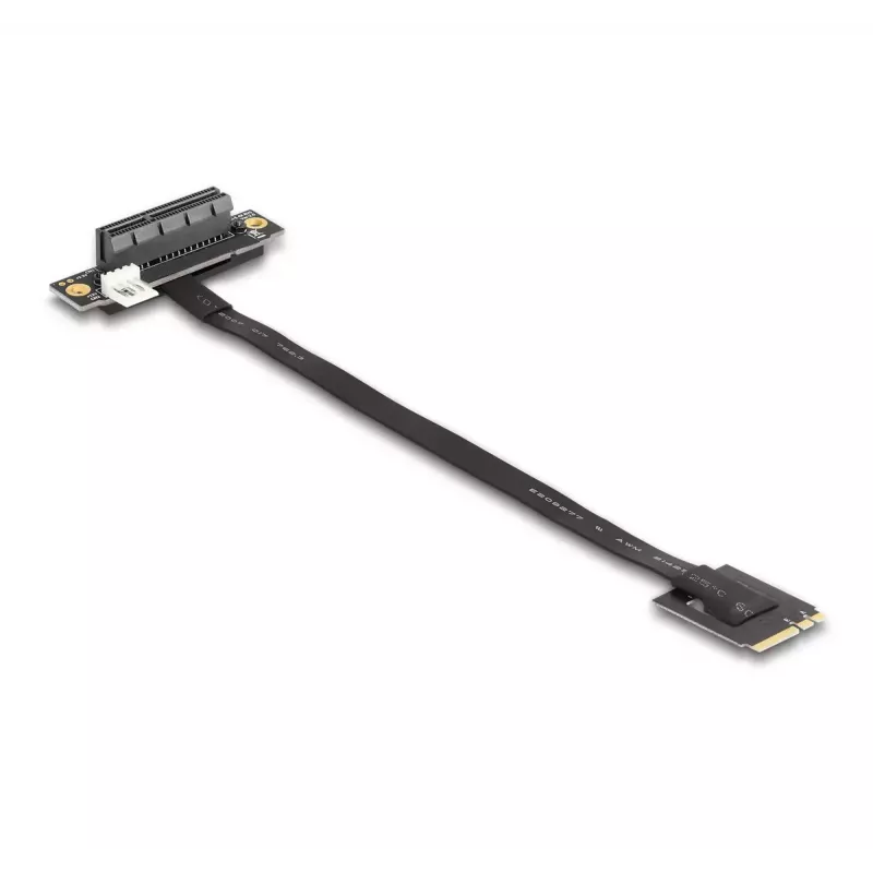 DeLOCK M.2 Key A+E naar PCIe x4 NVMe-adapter afgehoekt met 20 cm kabel