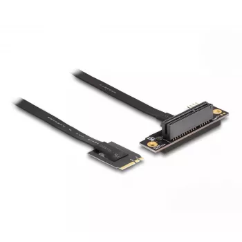 DeLOCK M.2 Key A+E naar PCIe x4 NVMe-adapter afgehoekt met 20 cm kabel