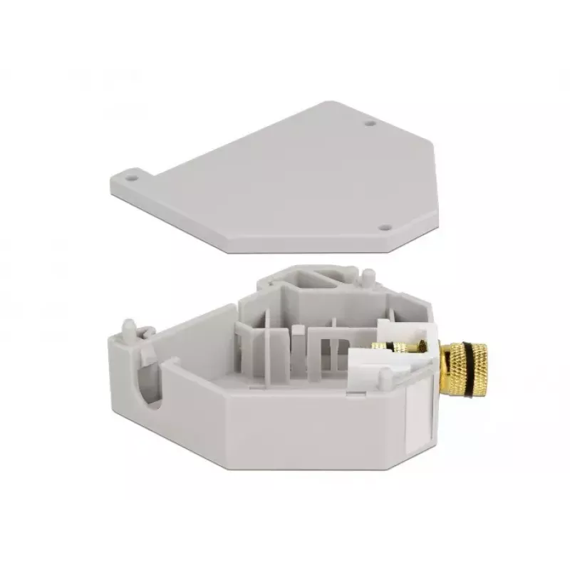Keystone-module DELOCK 87162 — aansluitklem naar aansluitklem, grijs/wit, 60,1 × 59,4 × 21,6 mm