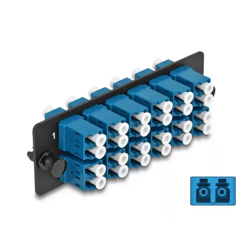 DeLOCK glasvezel adapterpaneel LC duplex UPC 12 poort blauw