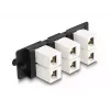 DeLOCK Keystone-adapterpaneel 6-voudig zwart plat RJ-45