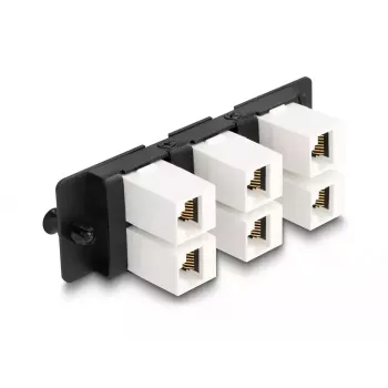 DeLOCK Keystone-adapterpaneel 6-voudig zwart plat RJ-45