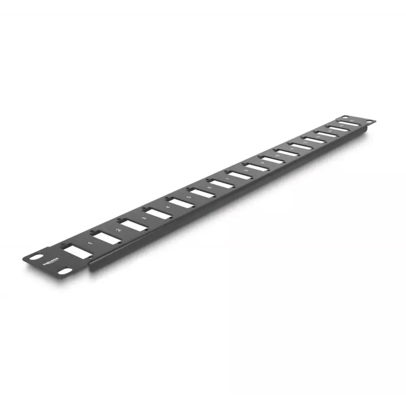 DeLOCK 19 inch paneel voor adapter 16 poorten zwart rackmontage 1U
