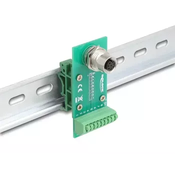 DeLOCK M12 transfermodule-adapter 8-polig A-gecodeerd bus naar 9-polige klemmenstrook