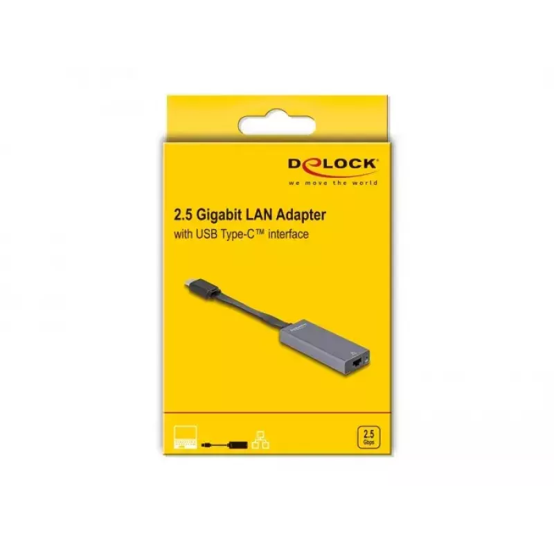 DeLOCK 66248 kabel-adapter RJ-45 USB C grijs 0,09m