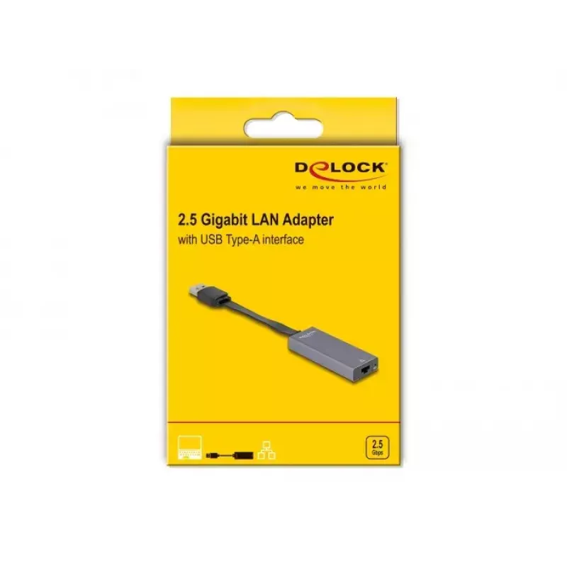 DeLOCK 66247 kabeladapter RJ-45 USB A grijs 0,09 m