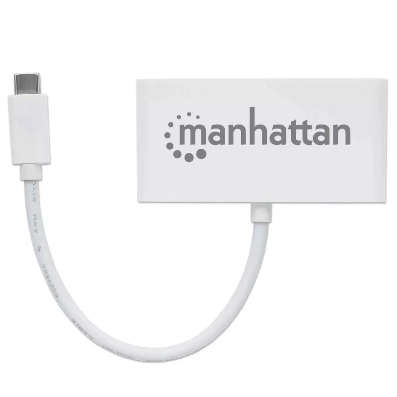 Manhattan 163552 USB 3.0-hub, 4 poorten (3x USB-A, 1x USB-C), met USB-C Power Delivery-poort