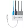 Manhattan 163552 USB 3.0-hub, 4 poorten (3x USB-A, 1x USB-C), met USB-C Power Delivery-poort