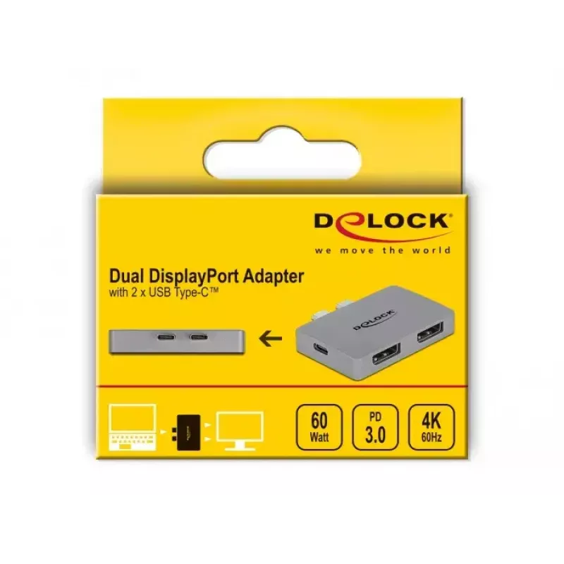 Dual DisplayPort-adapter DeLOCK 64001 voor MacBook