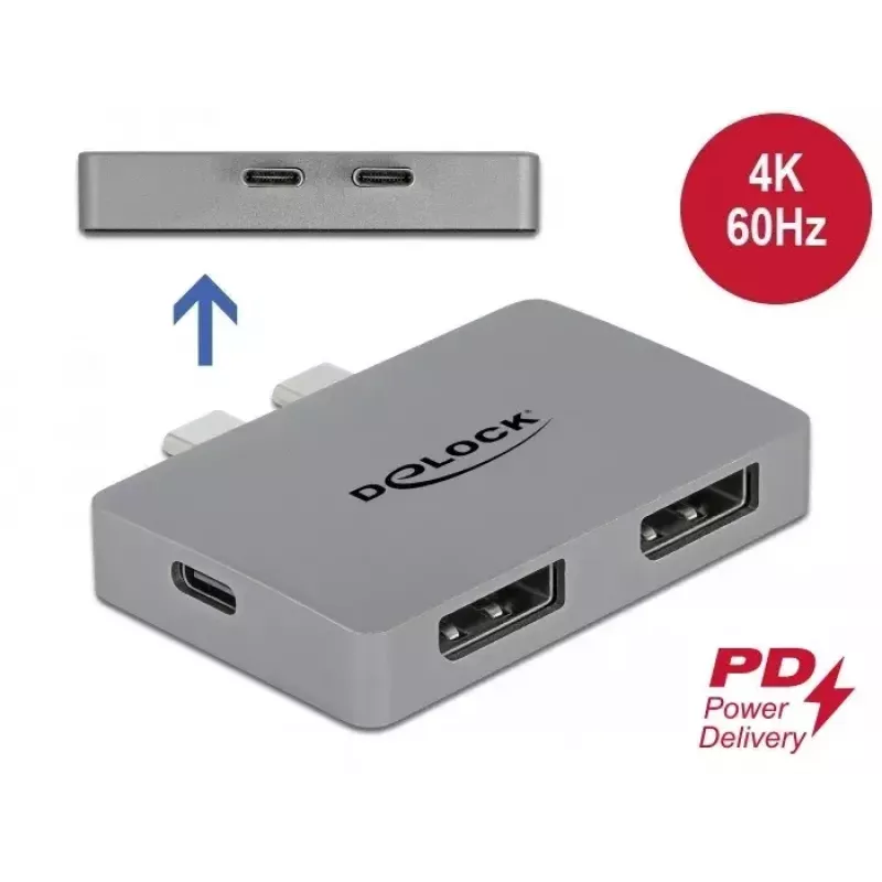 Dual DisplayPort-adapter DeLOCK 64001 voor MacBook