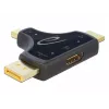 DeLOCK 64059 3-in-1 monitoradapter, HDMI / DisplayPort / mini DisplayPort-ingang naar HDMI-uitgang, 4K 60 Hz, zwart