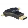 DeLOCK 64060 3-in-1 monitoradapter, USB-C / DisplayPort / mini DisplayPort-ingang naar HDMI-uitgang, 4K 60 Hz, zwart