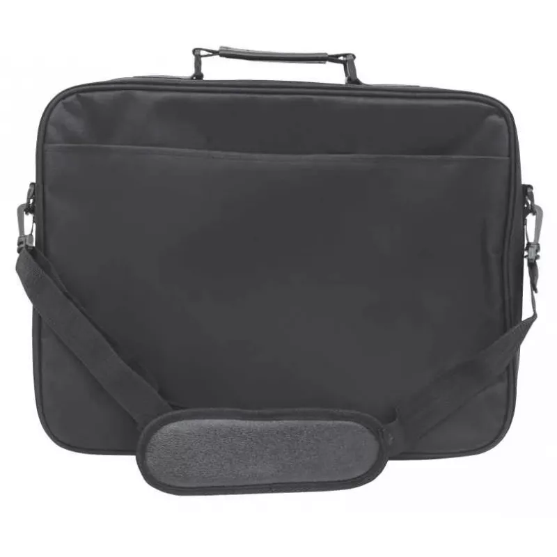 Manhattan Empire laptoptas 17,3 inch, clamshell-ontwerp, accessoirevak, schouderband (afneembaar), notebooktas, zwart, drie jaar garantie
