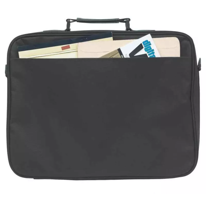 Manhattan Empire laptoptas 17,3 inch, clamshell-ontwerp, accessoirevak, schouderband (afneembaar), notebooktas, zwart, drie jaar garantie