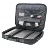 Manhattan Empire laptoptas 17,3 inch, clamshell-ontwerp, accessoirevak, schouderband (afneembaar), notebooktas, zwart, drie jaar garantie