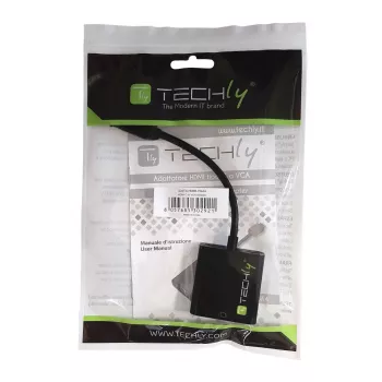 Techly converter HDMI Mini C naar VGA IDATA HDMI-VGA4, VGA (D-Sub), HDMI Type C (Mini), stekker, bus, 1920 x 1080 pixels, 1080p, 720p, 480p