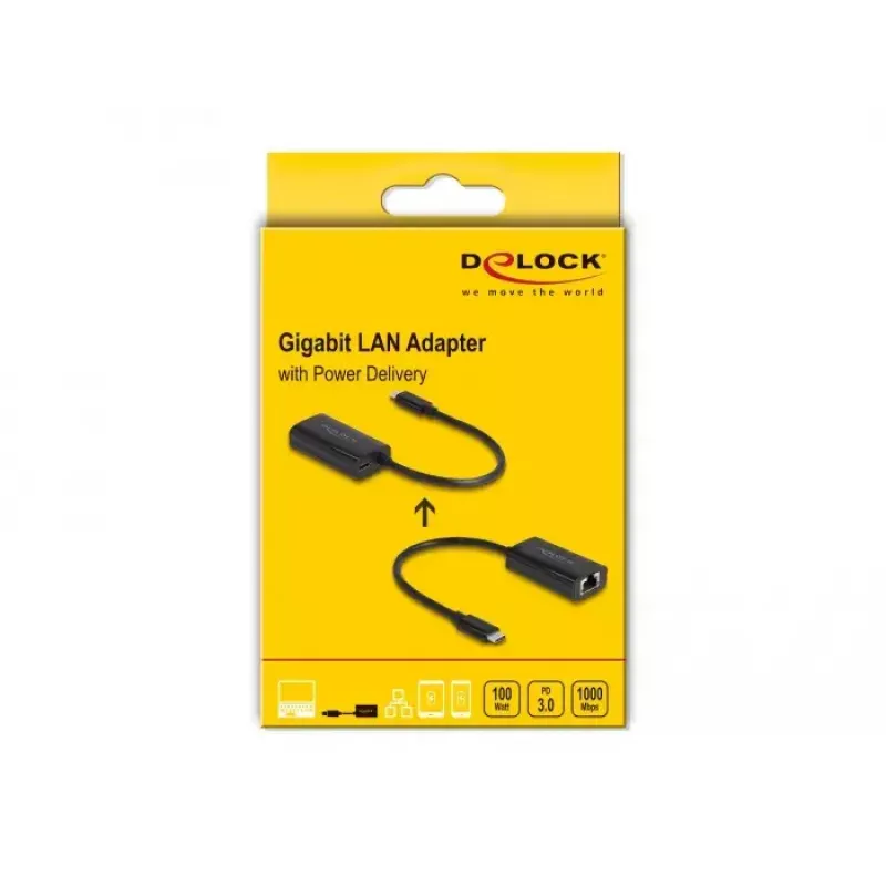 DeLOCK 61026 kabel-gender-changer USB-C naar RJ45 zwart