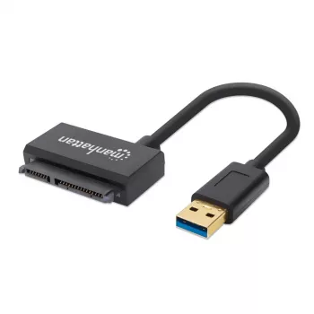 Manhattan USB-A naar SATA 2,5 inch adapterkabel, 42 cm, stekker naar stekker, 5 Gbit/s (USB 3.2 Gen1, ook bekend als USB 3.0), ondersteunt 48-bit LBA, SuperSpeed USB, drie jaar garantie