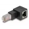 DeLOCK RJ45-stekker naar RJ45-bus adapter Cat.6A 90° naar beneden afgehoekt
