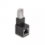 DeLOCK RJ45-stekker naar RJ45-bus adapter Cat.6A 90° naar beneden afgehoekt