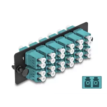 DeLOCK glasvezel-adapterpaneel LC Duplex OM4 12 poorten aqua