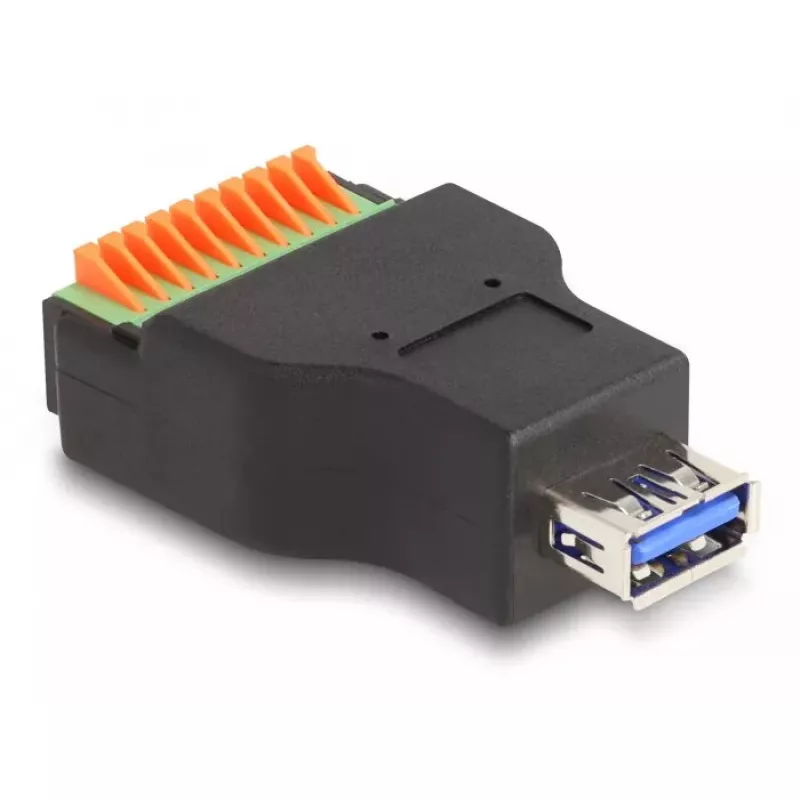 DeLOCK USB 3.2 Gen 1 Type-A-bus naar klemmenstrookadapter 10-pins