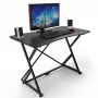 Techly gamingbureau voor pc met afgeschuinde ergonomische rand zwart