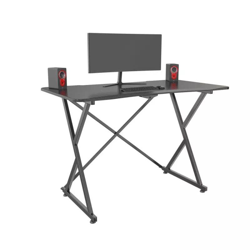 Techly gamingbureau voor pc met afgeschuinde ergonomische rand zwart