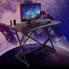 Techly gamingbureau voor pc met afgeschuinde ergonomische rand zwart