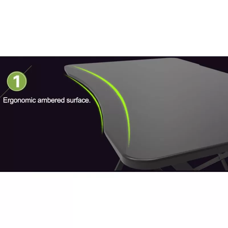 Techly gamingbureau voor pc met afgeschuinde ergonomische rand zwart