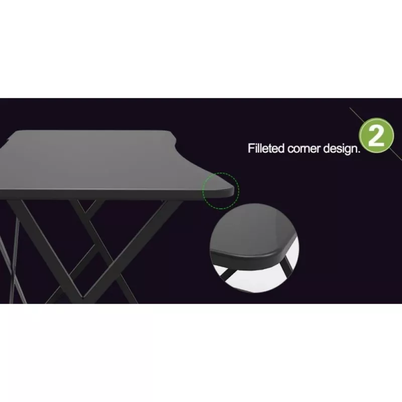 Techly gamingbureau voor pc met afgeschuinde ergonomische rand zwart