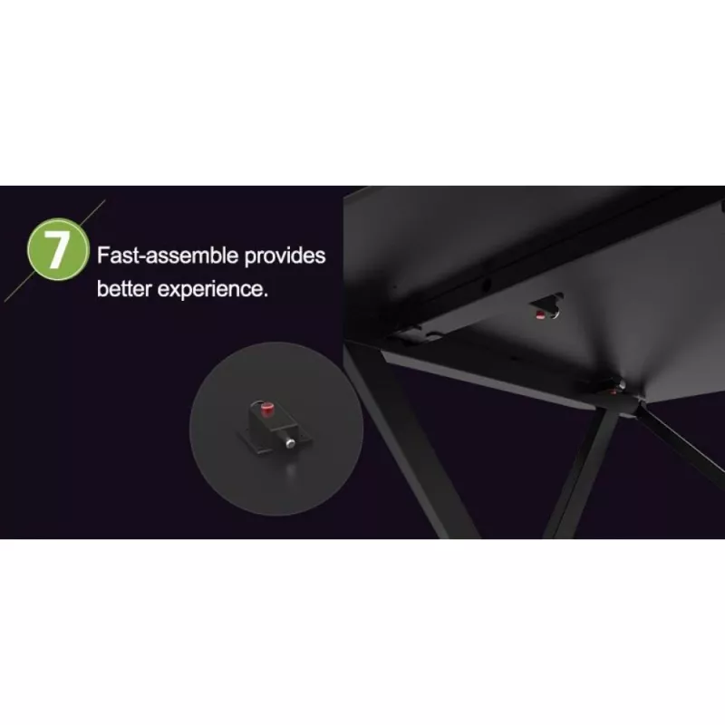 Techly gamingbureau voor pc met afgeschuinde ergonomische rand zwart