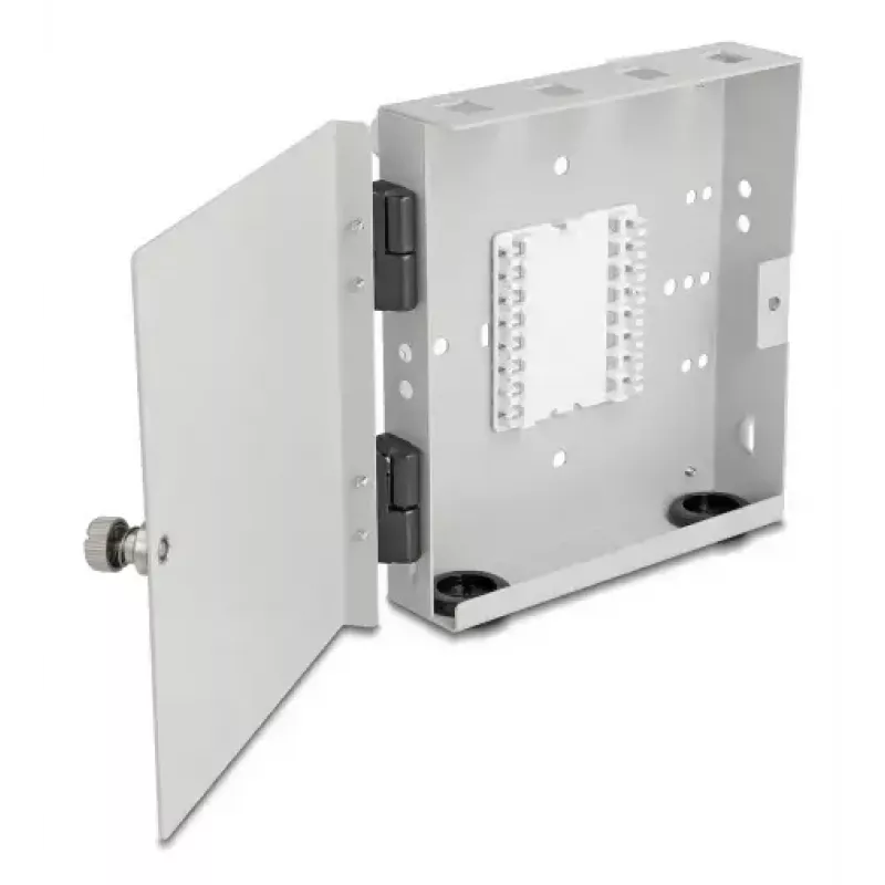 DELOCK Glasvezel-wandbehuizing 4× SC simplex of LC duplex adapter, metalen behuizing, grijs