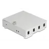 DELOCK Glasvezel-wandbehuizing 4× SC simplex of LC duplex adapter, metalen behuizing, grijs