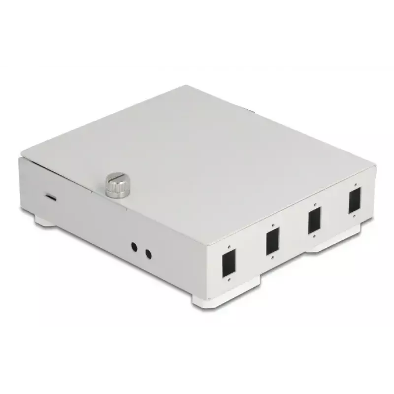 DELOCK Glasvezel-wandbehuizing 4× SC simplex of LC duplex adapter, metalen behuizing, grijs