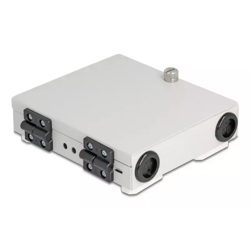 DELOCK Glasvezel-wandbehuizing 4× SC simplex of LC duplex adapter, metalen behuizing, grijs