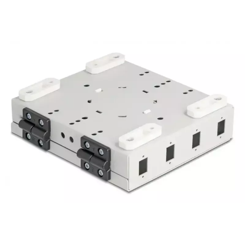 DELOCK Glasvezel-wandbehuizing 4× SC simplex of LC duplex adapter, metalen behuizing, grijs