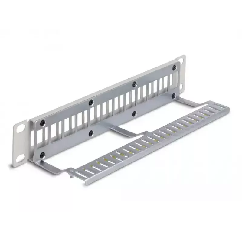 DeLOCK 10 inch Keystone-patchpaneel 12 poorten met trekontlasting 1U grijs