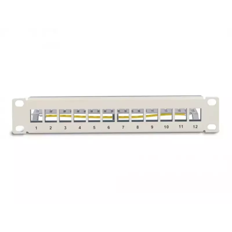 DeLOCK 10 inch Keystone-patchpaneel 12 poorten met trekontlasting 1U grijs